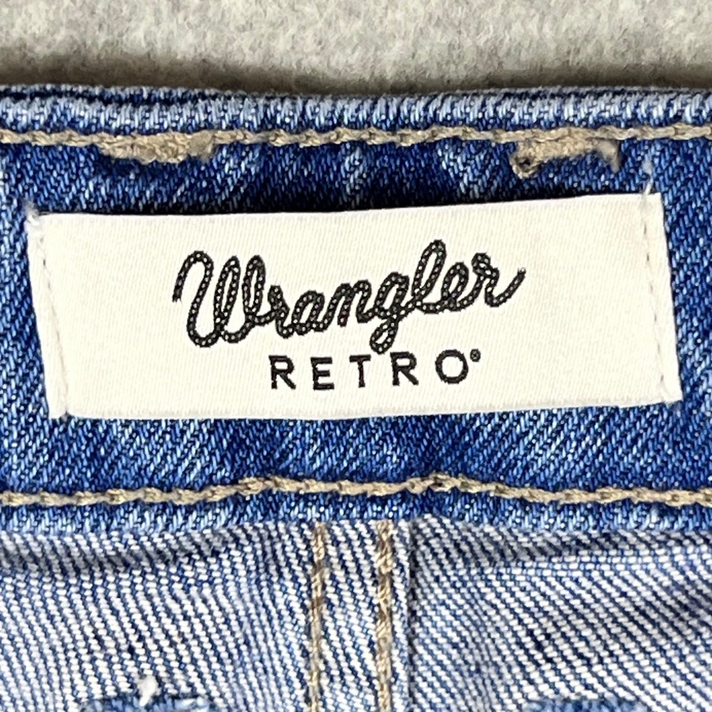 Wrangler Retro Indigo Wide Leg Jeans with Leather Patch - Picture 4 of 11